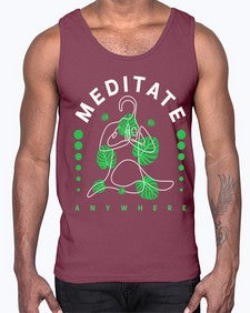 Meditate Anywhere 420#- yoga- Cotton Tank