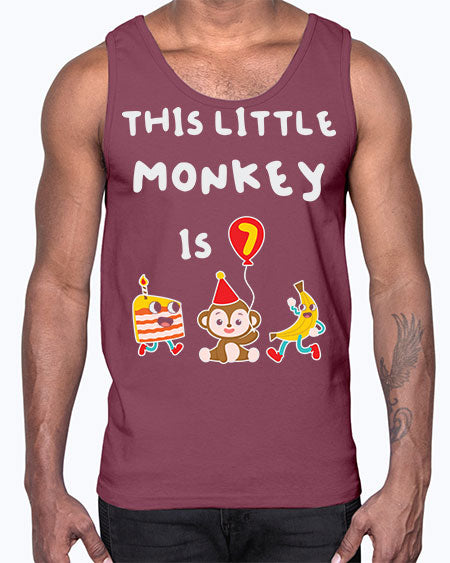 Monkey Birthday Little Monkey 12#- monkey- Cotton Tank