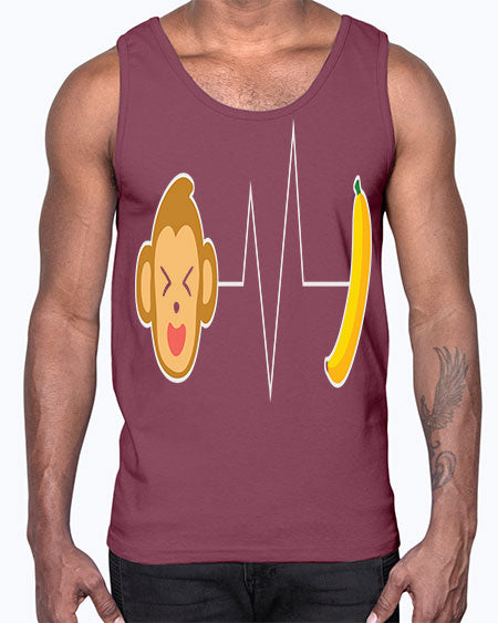 Monkey Heartbeat Banana 13#- monkey- Cotton Tank