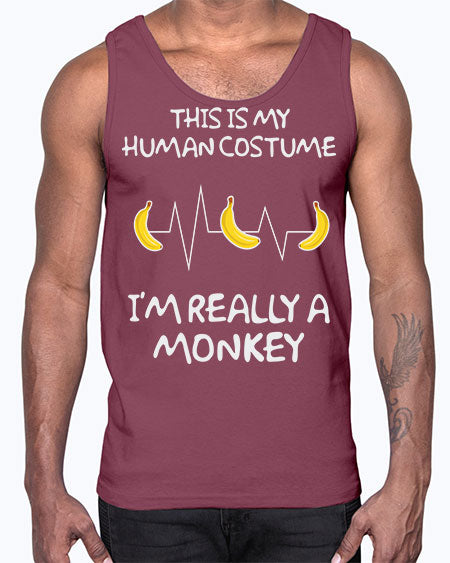 Monkey Human Costume Banana 15#- monkey- Cotton Tank