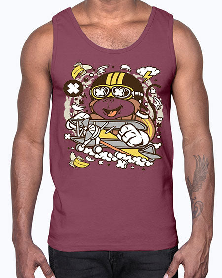 Monkey Pilot- monkey- Cotton Tank