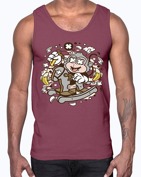 Monkey Rocking Horse- monkey- Cotton Tank