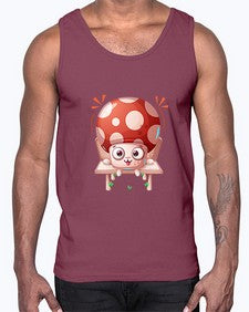 Mushroom 189#- cartoon food- Cotton Tank