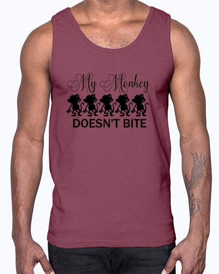 My monkey doesnt bite - monkey- Cotton Tank