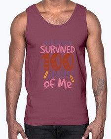 My teacher Grade survived one hundred days of me 552#- one hundred days- Cotton Tank