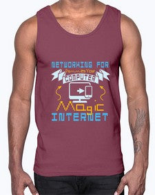 Networking for dummies your computer magic internet 22#- computer- Cotton Tank
