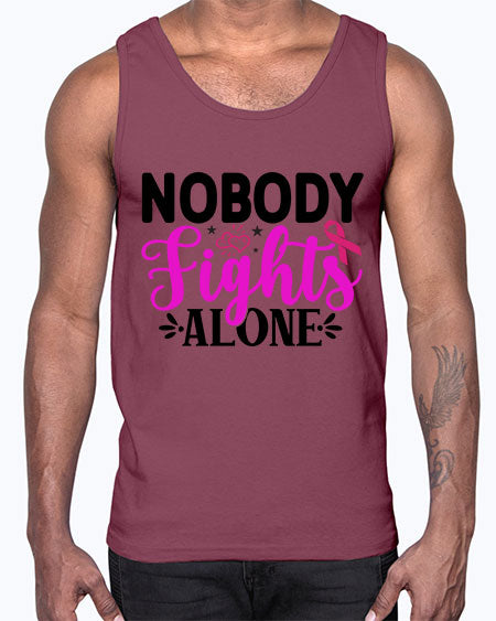 Nobody Fights Alone 12#- breast cancer- Cotton Tank