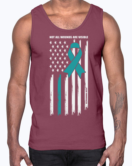 Not All Wounds Are Visible 14#- PTSD- Cotton Tank