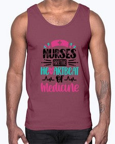 Nurses Are The Heartbeat Style Style 1232#- nurse- Cotton Tank