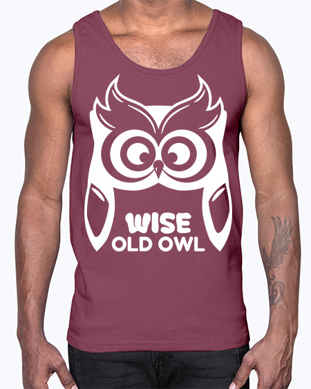 Owl Lover Wise Old Owl A TurtleRabbit 13#- owl- Cotton Tank