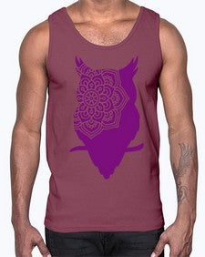 OwlMandalaUpdated 976#- mandala- Cotton Tank
