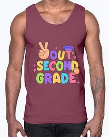 Peace Out second Grade Peace 643#- second grade- Cotton Tank