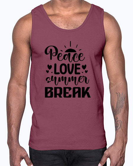 Peace love summer break 01#- summer- Cotton Tank