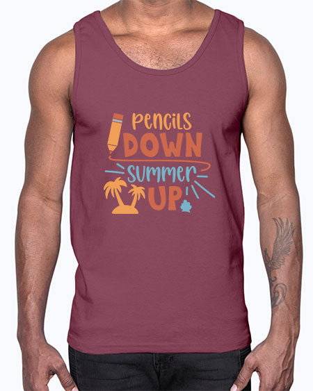 Pencils down summer up 86#- summer- Cotton Tank