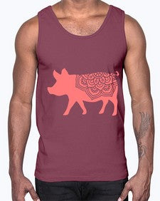 PigMandala 985#- mandala- Cotton Tank