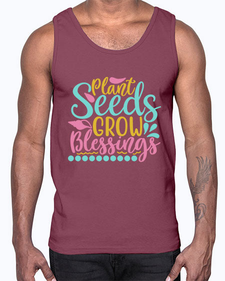 Plant seeds grow blessings Style 57#- summer- Cotton Tank