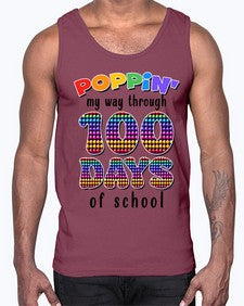 Poppin My Way Through one hundred 649#- one hundred days- Cotton Tank