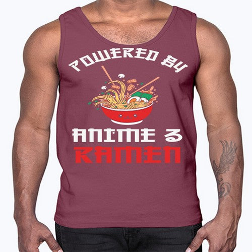Powered by Anime amp Ramen 275#- anime- Cotton Tank