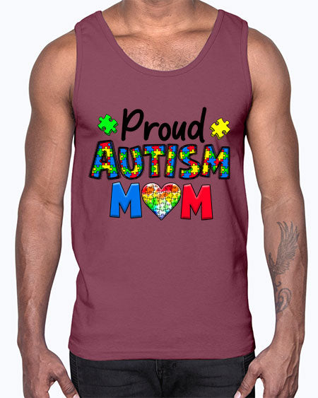 Proud Autism Mom- autism- Cotton Tank