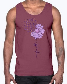 Purple Daisy Faith AlzheimerS Awareness 209#- alzheimers- Cotton Tank
