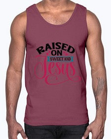 Raised On Sweet And Jesus 1492#- tea- Cotton Tank