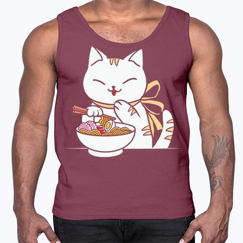 Ramen Cat Kawaii Anime Tee Japanese 280#- anime- Cotton Tank