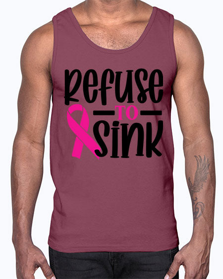 Refuse to Sink 9#- breast cancer- Cotton Tank