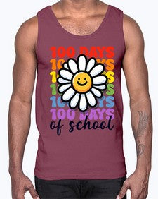 Retro Flower one hundred Days Of 752#- one hundred days- Cotton Tank