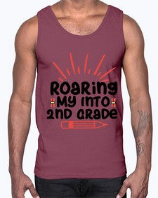Roaring My Into second Grade 762#- second grade- Cotton Tank