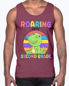 Roaring to second Grade Trex 772#- second grade- Cotton Tank