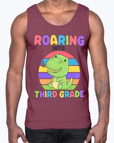 Roaring to third Grade Trex 773#- third grade- Cotton Tank