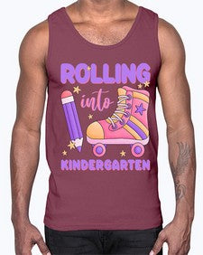 Rolling into Kindergarten 787#- kindergarten- Cotton Tank