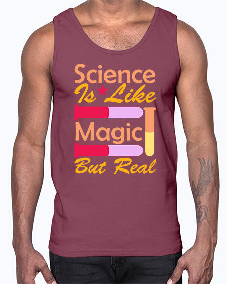 ScienceIsLikeMagicButScience tshirt design Sciencetshirtdesign 50#- general science- Cotton Tank