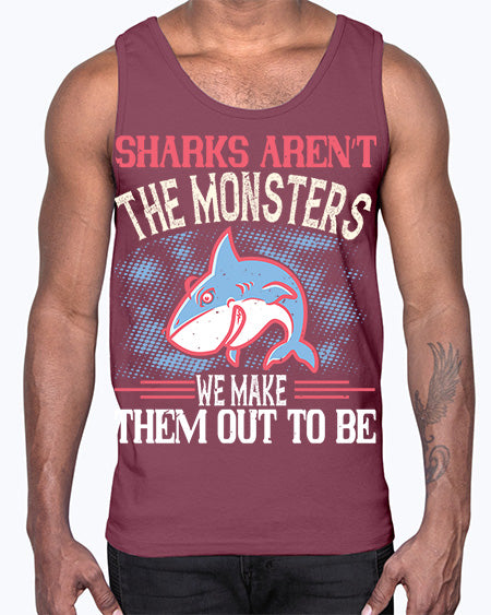 Sharks aren’t the monsters we make them out to be Style 24#- shark-fish- Cotton Tank