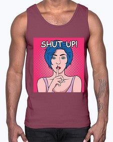 Shut Up 1044#- art pop art- Cotton Tank