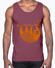 SlothMandala 1076#- mandala- Cotton Tank
