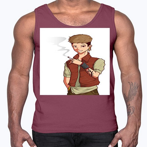 Smoker street boy 61#- anime- Cotton Tank