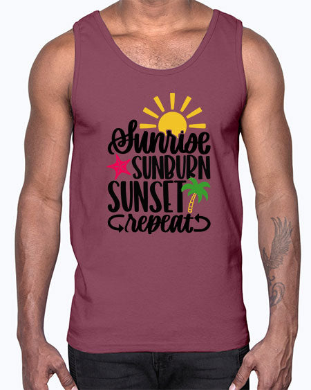 Sunrise Sunburn Sunset Repeat Style 16#- summer- Cotton Tank