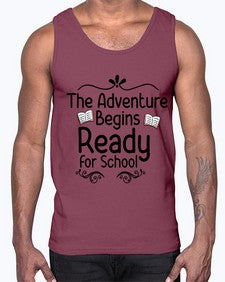 The Adventure Begins Ready for School 939#- graduation- Cotton Tank