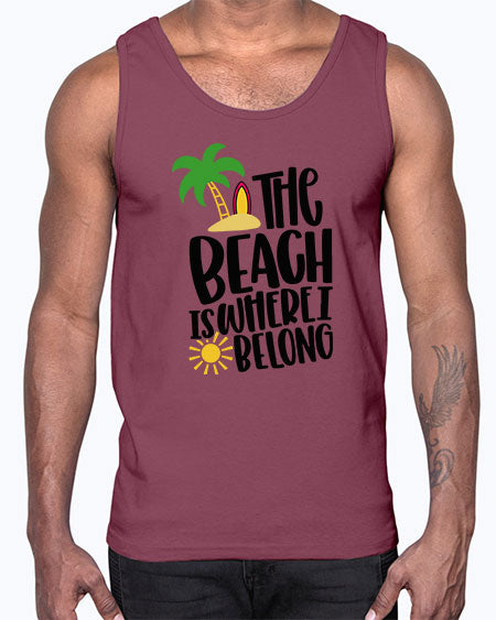 The Beach Is Where I Belong Style 11#- summer- Cotton Tank
