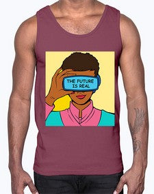 The Future is Real 1151#- art pop art- Cotton Tank