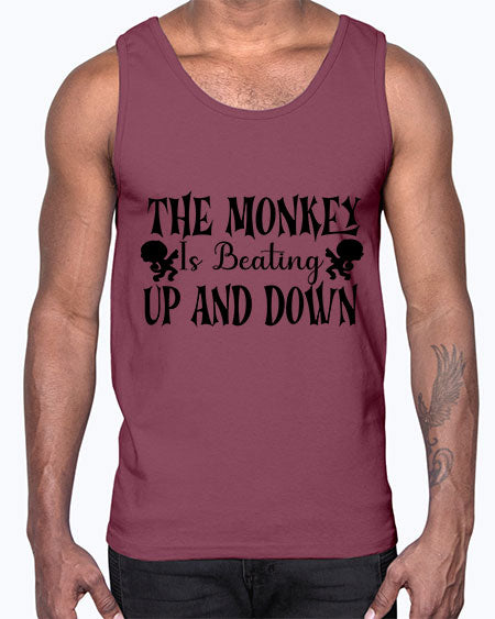 The monkey is beating up - monkey- Cotton Tank