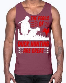 The perils of duck hunting are great Style 14#- ducks- Cotton Tank