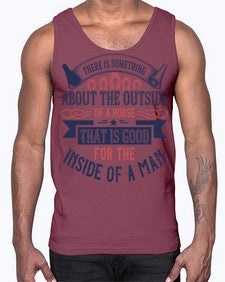 There is something about the outside of a horse that is good for the inside of a man Style 16#- horse- Cotton Tank