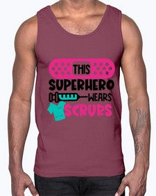 This Superhero Wears Scrubs Style Style 1565#- nurse- Cotton Tank