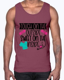 Tough On The Outside Sweet On The Inside Style Style 1581#- nurse- Cotton Tank