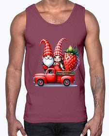 Truck Gnome Strawberries 1673#- strawberry- Cotton Tank