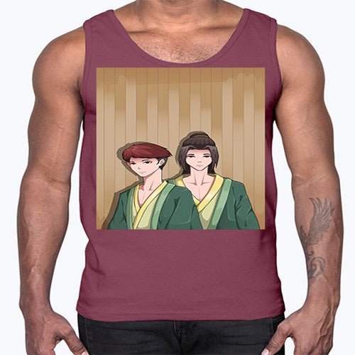 Two man in a hot spring 18#- anime- Cotton Tank