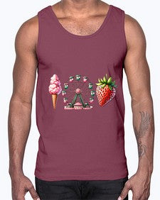 Watercolor Strawberry Fair 1693#- strawberry- Cotton Tank