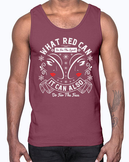 What red can do for the spirit it can also do for the face Style 175#-makeup Cotton Tank
